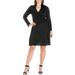 24seven Comfort Apparel Plus Size Long Sleeve V Neck Mini Wrap Dress