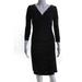 Pre-ownedLauren Ralph Lauren Womens Long Sleeve V Neck Mini Sheath Dress Purple Size 2