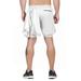 Xingqing Men Running Double-layer Quick-drying Shorts Polyester White M