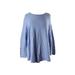 Alfani Womens Plus Size Gentle Blue High-Low Sweater 1X