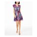 BAR III Womens Purple Printed Sleeveless V Neck Mini Sheath Party Dress Size 10