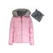 Jessica Simpson Toddler Girl Faux Fur Hooded Solid Parka with Free Gift Hat