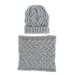 Women Soft Warm Thick Cable Knitted Hat Scarf Winter Setï¼ŒWinter Warm Knitted Wool Hat Collar Suit Women Soft Thick Knitted Scarf