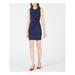 MAISON JULES Womens Navy Knot-waist Polka Dot Sleeveless Jewel Neck Mini Sheath Dress Size XXL