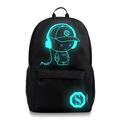 Non-Usb Charge Cool Boys School Backpack Waterproof Luminous School Bag Music Boy Backpacks Black