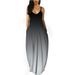 Womens Tie Dye Gradient Sleeveless Maxi Long Shift Dress Summer Casual Sundress