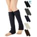 Deago 1 Pairs Women's Winter Warm Knitted Leg Warmers Knitted Crochet Over Knee High Stockings Long Boot Cuffs Socks (Navy)