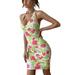 Listenwind Women's Sexy Halter V Neck Knee Length Party Club Beach Floral Bodycon Bandage Dresses