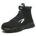 Men Safety Steel Toe Cap Shoes, Anti-smashing, Anti-Puncture Work Shoes, High Top Ankle Boots Hiking Work Sneakers