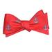 SummerTies Anchor Bow Tie - Light Blue on Coral, Printed Silk, Adult Tie Yourself Bow Tie