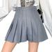 Kiapeise Female Skirt, Solid Color High Waist Pleated Skirt Mini Dress Leisure Wear for Women