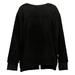 Cuddl Duds Women's Sweater Plus Sz 3X Shaggy Sherpa Pullover Black A381801