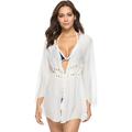 NEW YEAR NEW YOU!Swimsuit Cover-up for Women Sexy Swimsuit White Bikini Cover Up Cardigan Bandage Tassel Beachwear Bikini Cover Up Net