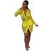 Dress Women Sexy Club Dresses Deep V Neck Long Sleeve Mini Bodycon Dress Fall