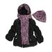 Pink Platinum Little Girls' "Blanca" Insulated Jacket with Accessories (Sizes 4 - 6X) - black, 4
