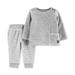 Carter's Baby Boys and Girls 2-Pc. Velour T-Shirt and Striped Pants Set Size 12 Months