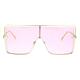 Hip Hop Hard Oversize Shield Exposed Lens Retro Sunglasses Gold Pink