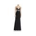 Aidan by Aidan Mattox Womens Beaded V-Neck Evening Dress