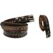 Men's 100% Leather Double Hole Casual Jean Ranger Belt Cross Black 12RAA23