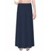 Women's Stretch Cotton Knit Panel Maxi A-Line Skirt