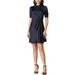 Allegra K Junior's Ruched Waist Short Sleeve Satin Button Shirt Dress