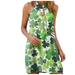 Follure summer dresses Fashion Women's Summer Casual Metal Hanging Neck Printed Strapless Dress