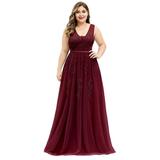 Ever-Pretty Womens Plus Size Tulle Plus Size Cocktail Party Dresses for Women 75442 Burgundy US20