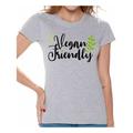 Awkward Styles Vegan Friendly Womens T-Shirt Lovely Vegetarian Tshirt Vegan Friendly Shirts for Ladies Vegan T Shirts Vegan Clothes for Women Vegan Organic Stylish Shirts for Her Gifts for Vegetarians