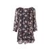 City Studios Junior'S Black Multi Floral-Print Ruffle-Sleeve Dress XS