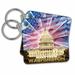 3dRose Washington DC patriotic American flag with Bald Eagle and Capitol building - Key Chains, 2.25 by 2.25-inch, set of 2