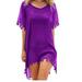 Seyurigaoka Women Beach Wear Cover Up,Casual Beach Dress,Chiffon Short Dress