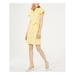 CALVIN KLEIN Womens Yellow Belted Collared Short Shirt Dress Dress Size 8