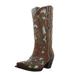 Black Star Womens Tan/Sage Inlay Boot