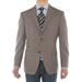 LN LUCIANO NATAZZI Mens Two Button 160'S Wool Blazer Ticket Pocket Suit Jacket Light Brown