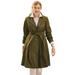 Jessica London Women's Plus Size Pleated Trench Coat Raincoat