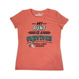 Inktastic My Aunt is a Survivor Cervical Cancer Awareness Adult Women's T-Shirt Female