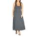 24seven Comfort Apparel Plus Size Simple A Line Tank Maxi Dress