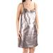 1. STATE Womens Silver Spaghetti Strap V Neck Mini A-Line Cocktail Dress Size: 12