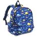 (50% Off)Kids 12 Inch Backpack for Boys and Girls, Perfect Size for Preschool, Kindergarten and Elementary School, Foldable Labor-Saving Bearing Student Backpack with Vehicles, Navy Blue