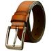 Men's Jean Belt Classic Greek Key Metal Buckle Handcrafted Genuine Leather Belt