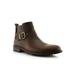 Ferro Aldo Dalton MFA606322 Brown Color Men's Ankle Boots With Zip Up Boot Design and Classic Buckle Detailing Dress Boots For Work or Casual Wear