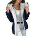 Women Winter Warm Fleece Hoodie Coats Casual Plain Jacket Pocket Zip Up Overcoat