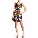 Floral Print Cotton & Silk Blend Sheath Dress Size 2-4