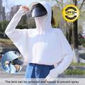 Summer Women Breathable Lightweight Hooded Cape Jacket Ice Silk Sunscreen Long Sleeve UV Resistant Coat Sun-protective Clothes with Rotatable Removable Lens