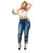 V.I.P.JEANS Plus Size Jeans For Women Distressed Skinny Ripped Patched Jeans Junior and Plus Sizes