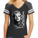 Women's Marilyn Monroe "Black n White" Sporty V-neck Top - Medium Black/Heathered Charcoal