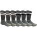SOCKS'NBULK 6 Pairs of Mens Tube Socks, Old School, Sports Casual, Comfortable Cotton Blend Gray W/Stripes)