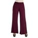 24seven Comfort Apparel Womens Comfortable Solid Color Palazzo Pants, R011508, Made in USA