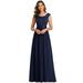 Ever-Pretty Women's A-line Lace Wedding Guest Gowns Long Maxi Dress 00646 Navy Blue US14