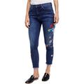 Free People Womens Embroidered Skinny Fit Jeans